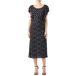 LOVESHACKFANCY Jardin Floral Silk Demi Midi Dress SMALL